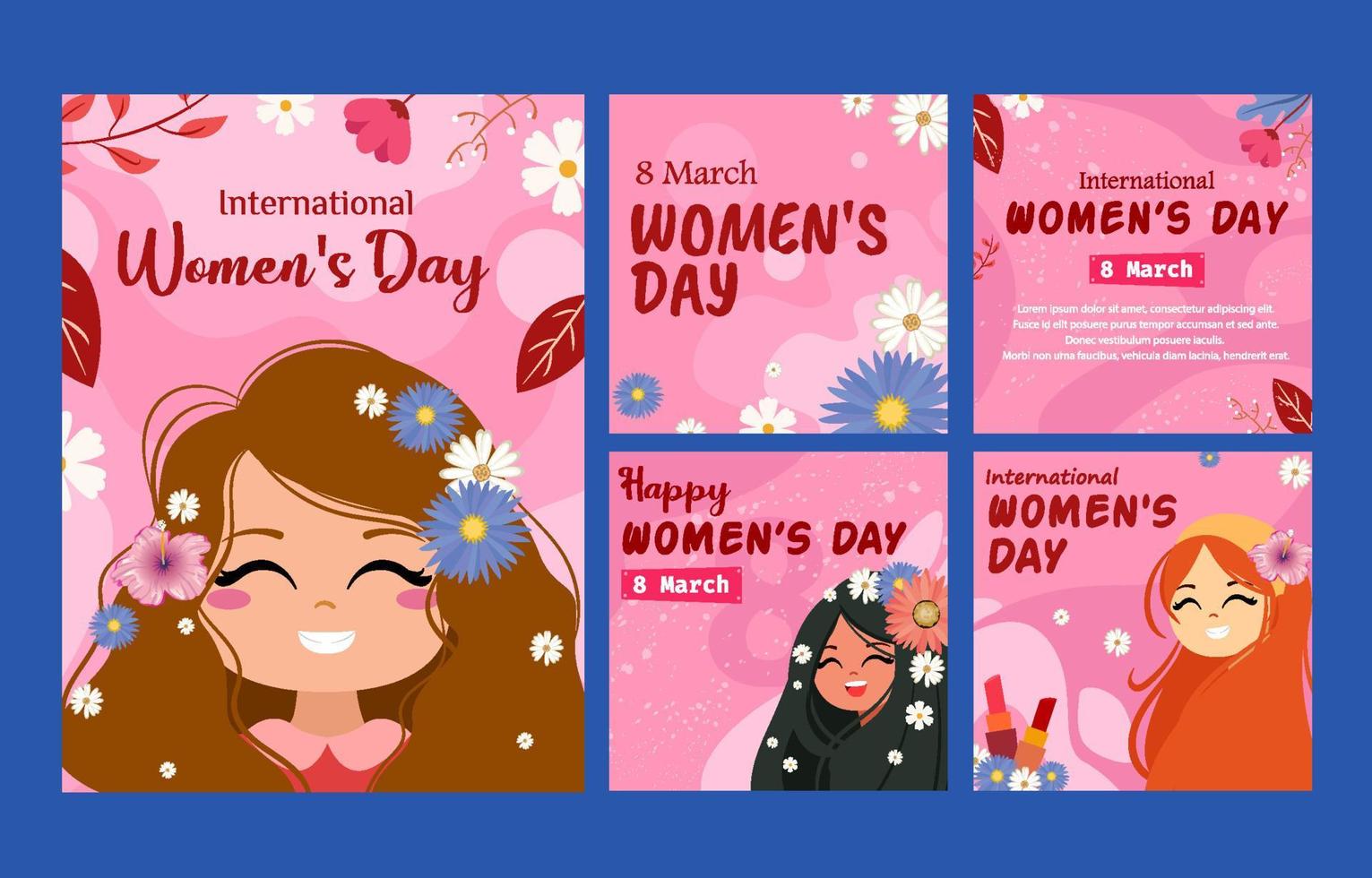 cartel del día internacional de la mujer con flor vector