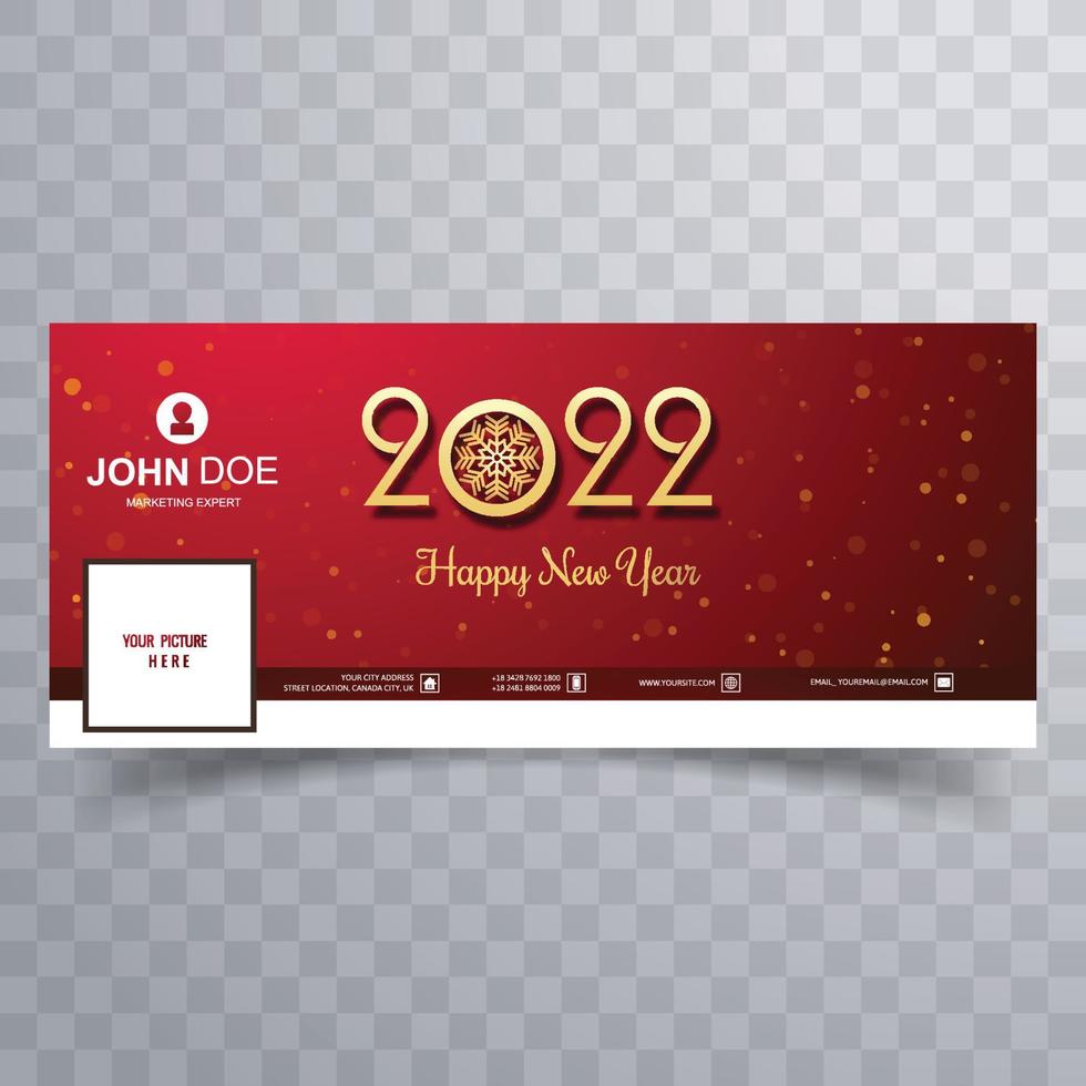 Beautiful 2022 happy new year facebook cover design vector