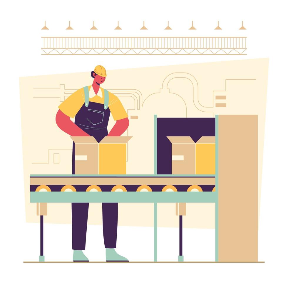 Factory Worker Concept vector