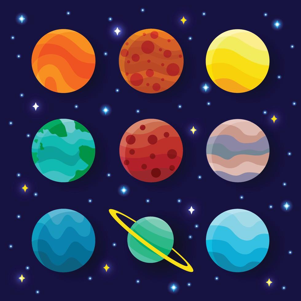 Planet Icon Set vector