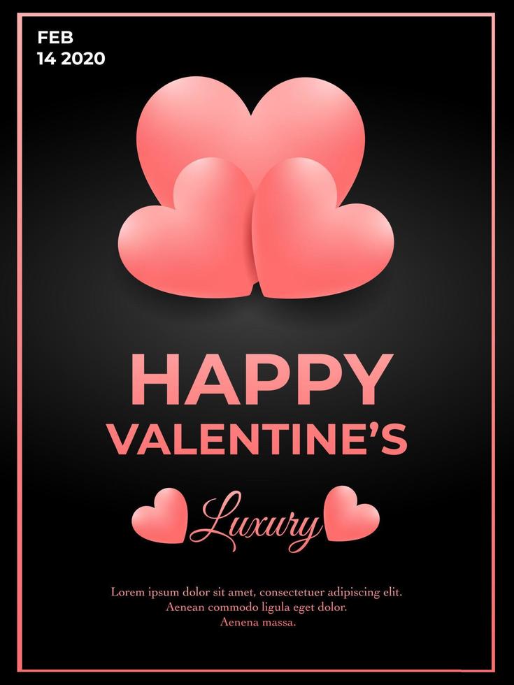Happy valentine's day poster design vector