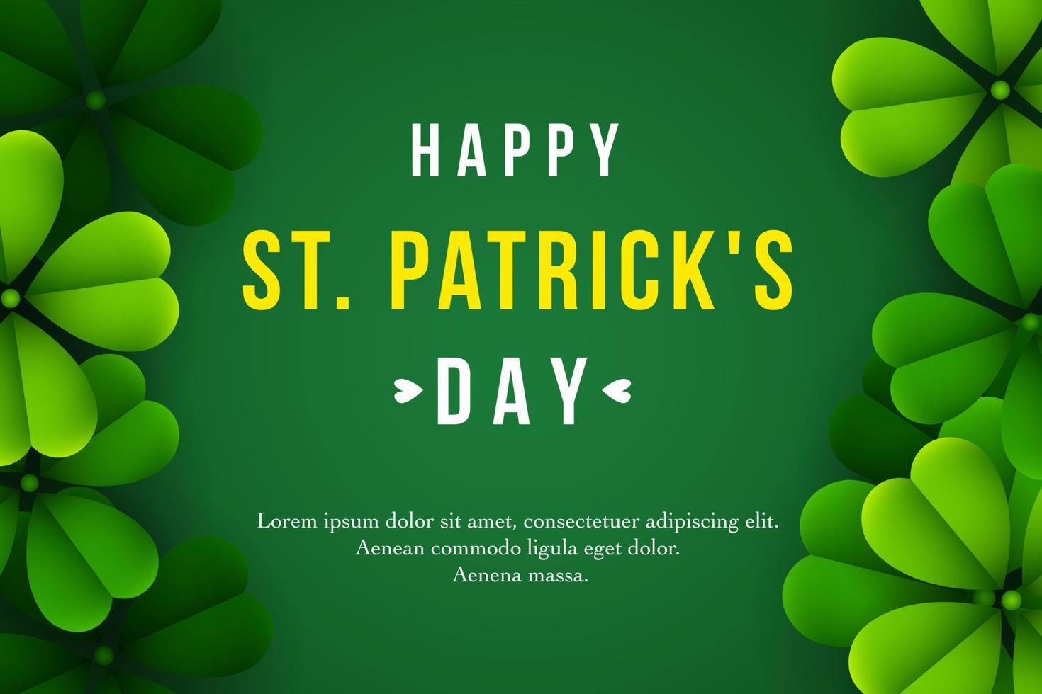 Happy St. Patrick's Day background with clover leaves vector