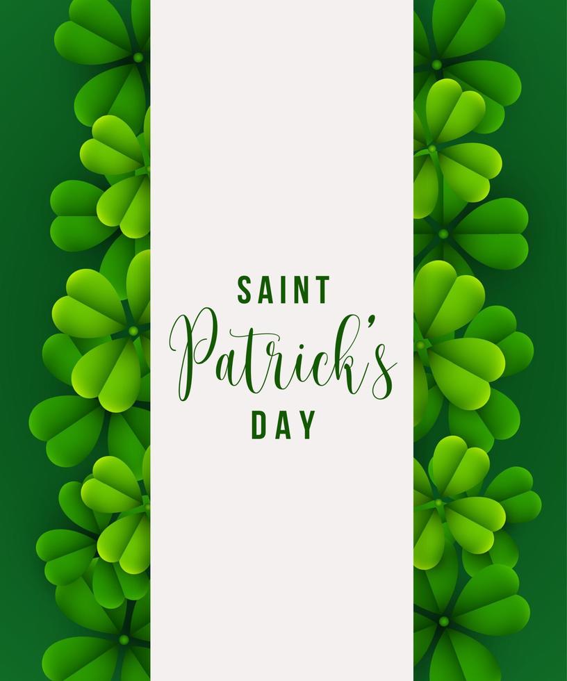 Happy St. Patrick's Day background with clover leaves vector