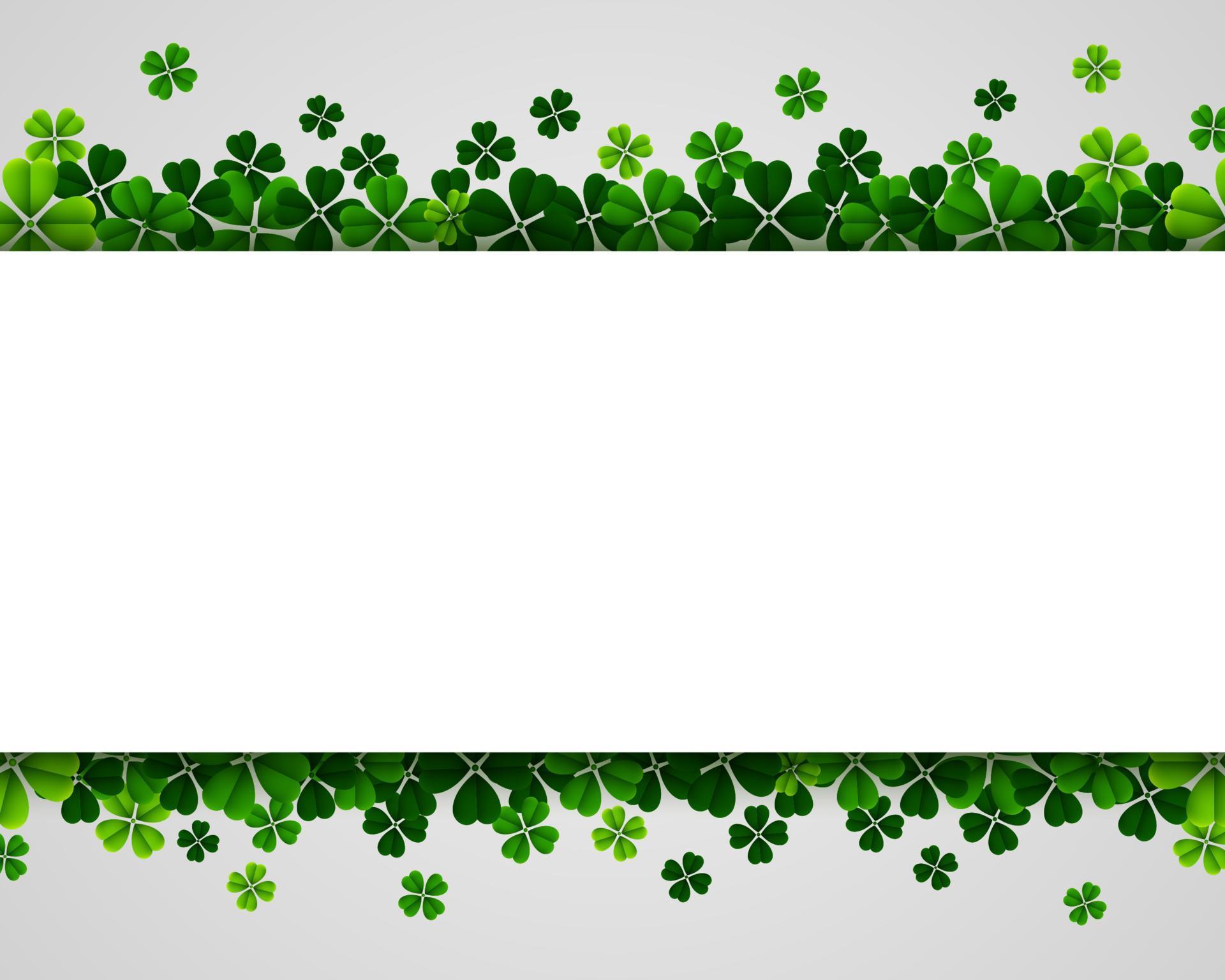 St Patrick's Day banner background with green shamrocks 4965365 Vector Art at Vecteezy