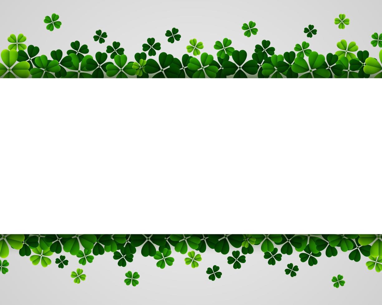 Fondo de banner del día de san patricio con tréboles verdes vector