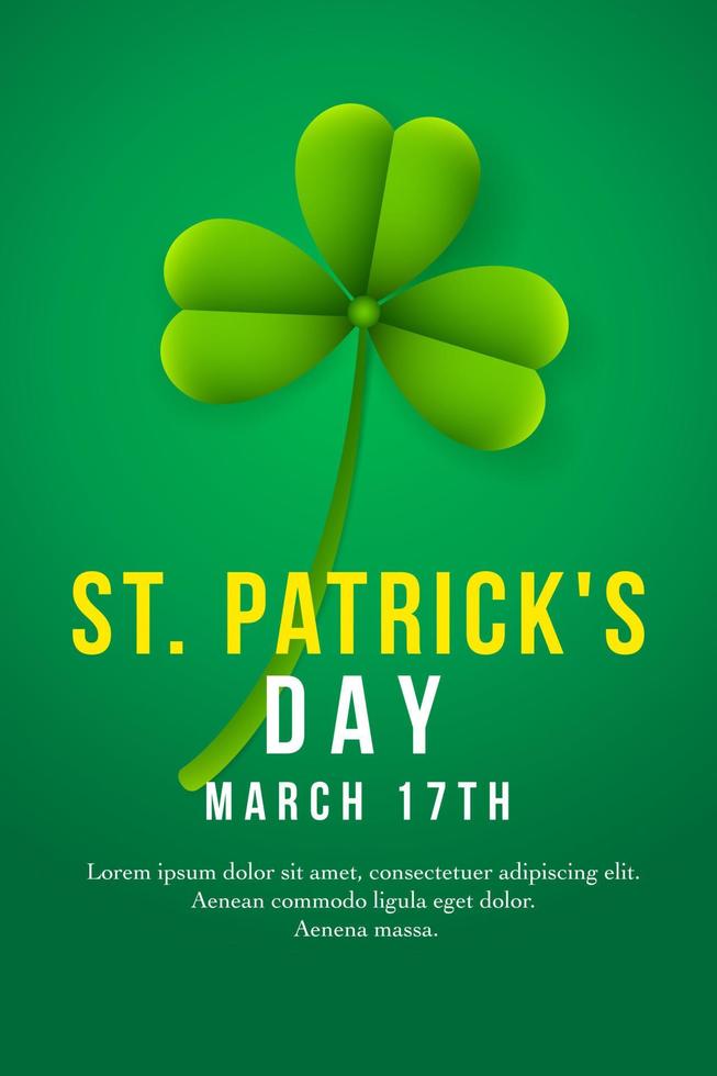 Happy St. Patrick's Day background with clover leaves vector