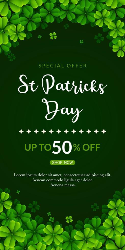 St. Patrick's Day sale poster vector