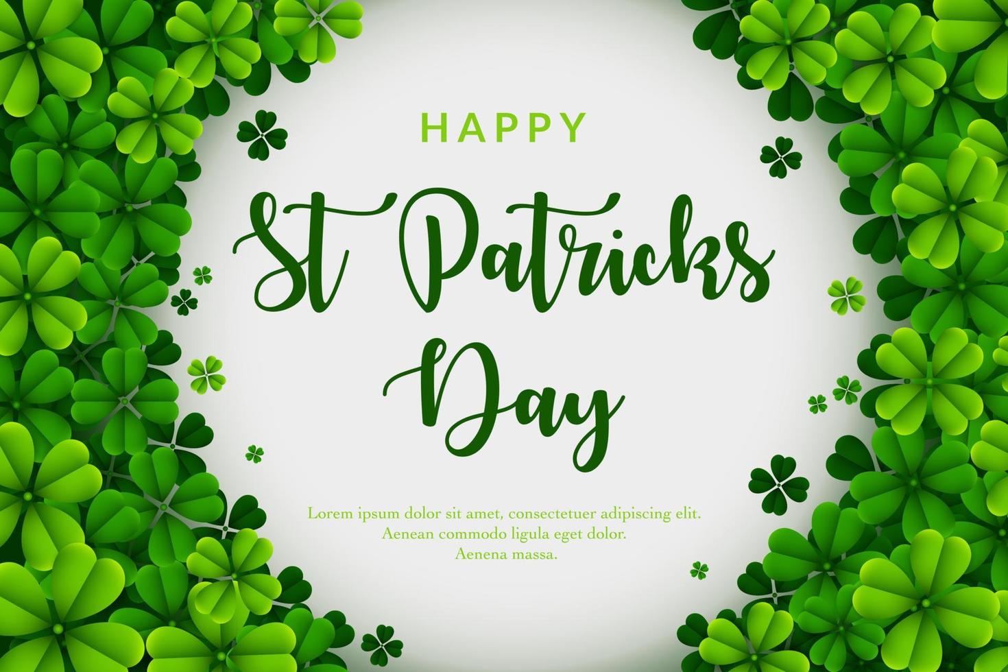 Happy St. Patrick's Day background with clover leaves vector