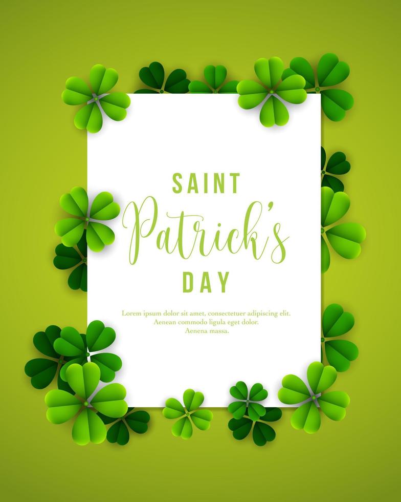 Happy Saint Patricks Day Background with clover leaves vector