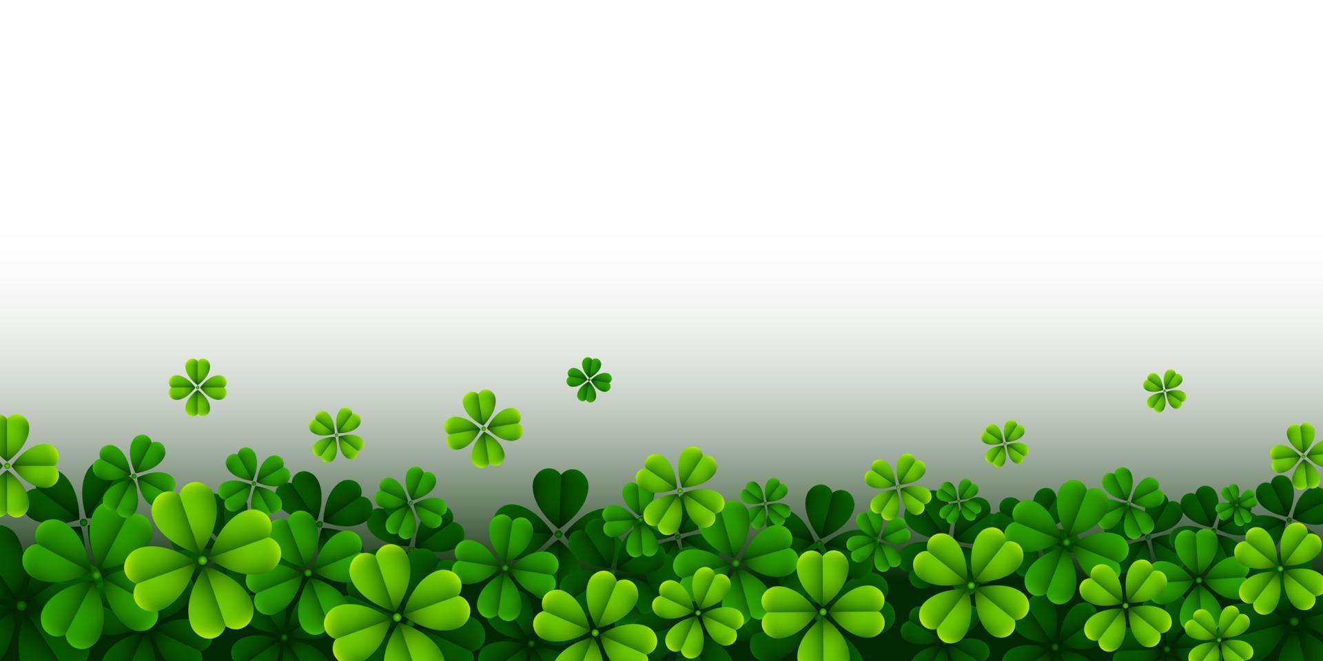 Happy St. Patrick's Day background with clover leaves vector