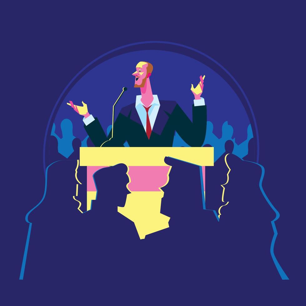 A Public Speaker Give Motivation to The Audience vector