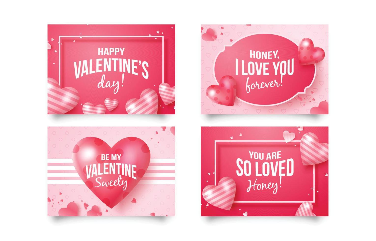 Happy Valentine's Day Card Collection vector