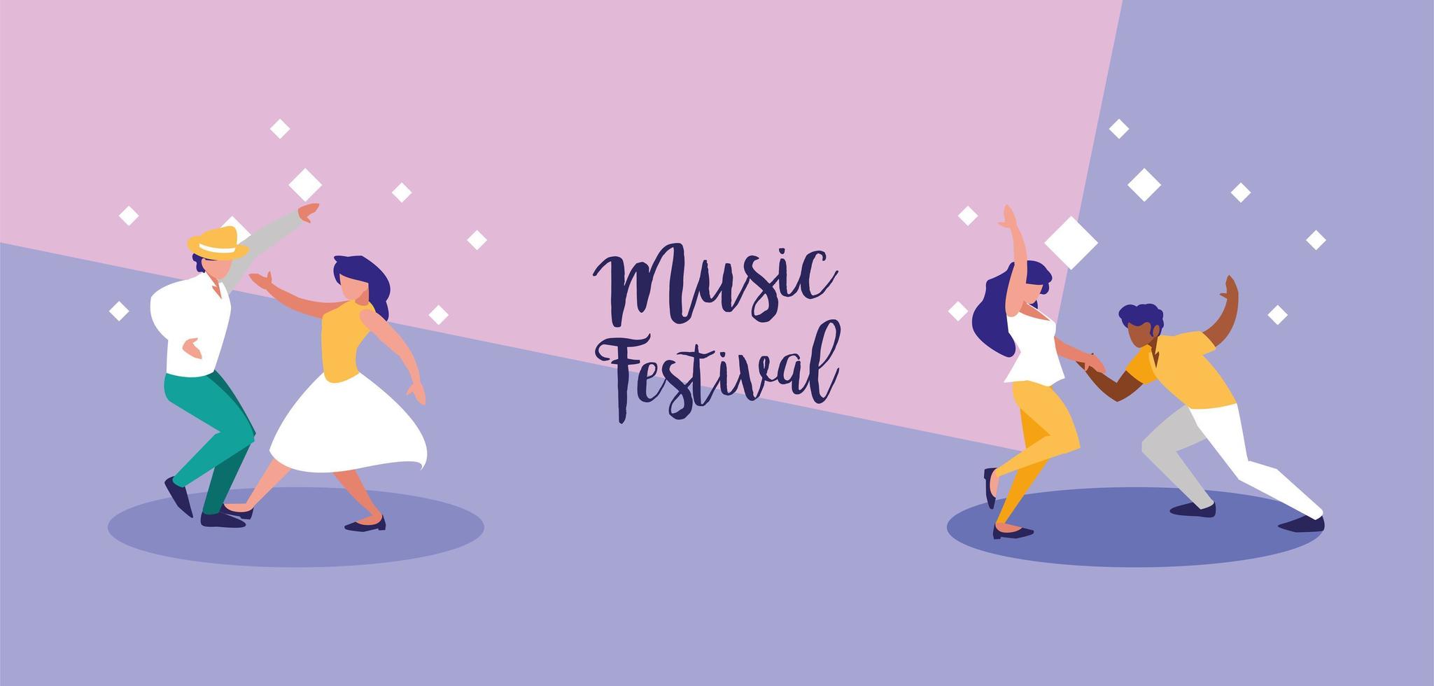 Music festival dancers vector design