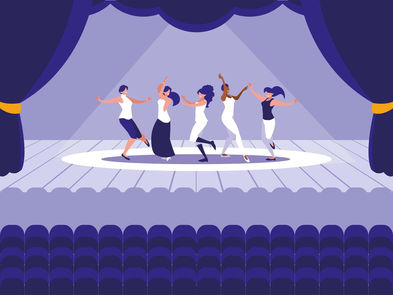 festival de musica mujeres bailarinas diseño vectorial vector