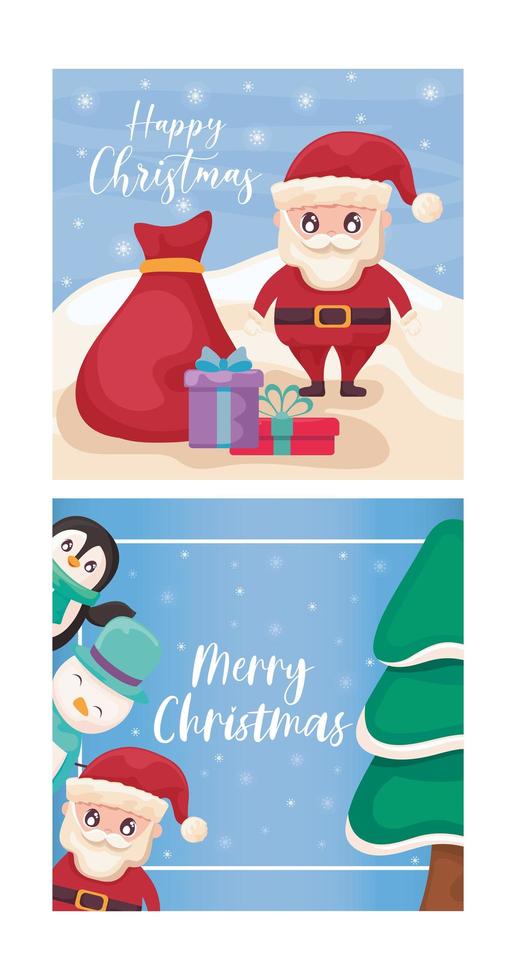 Merry christmas cartoons vector design