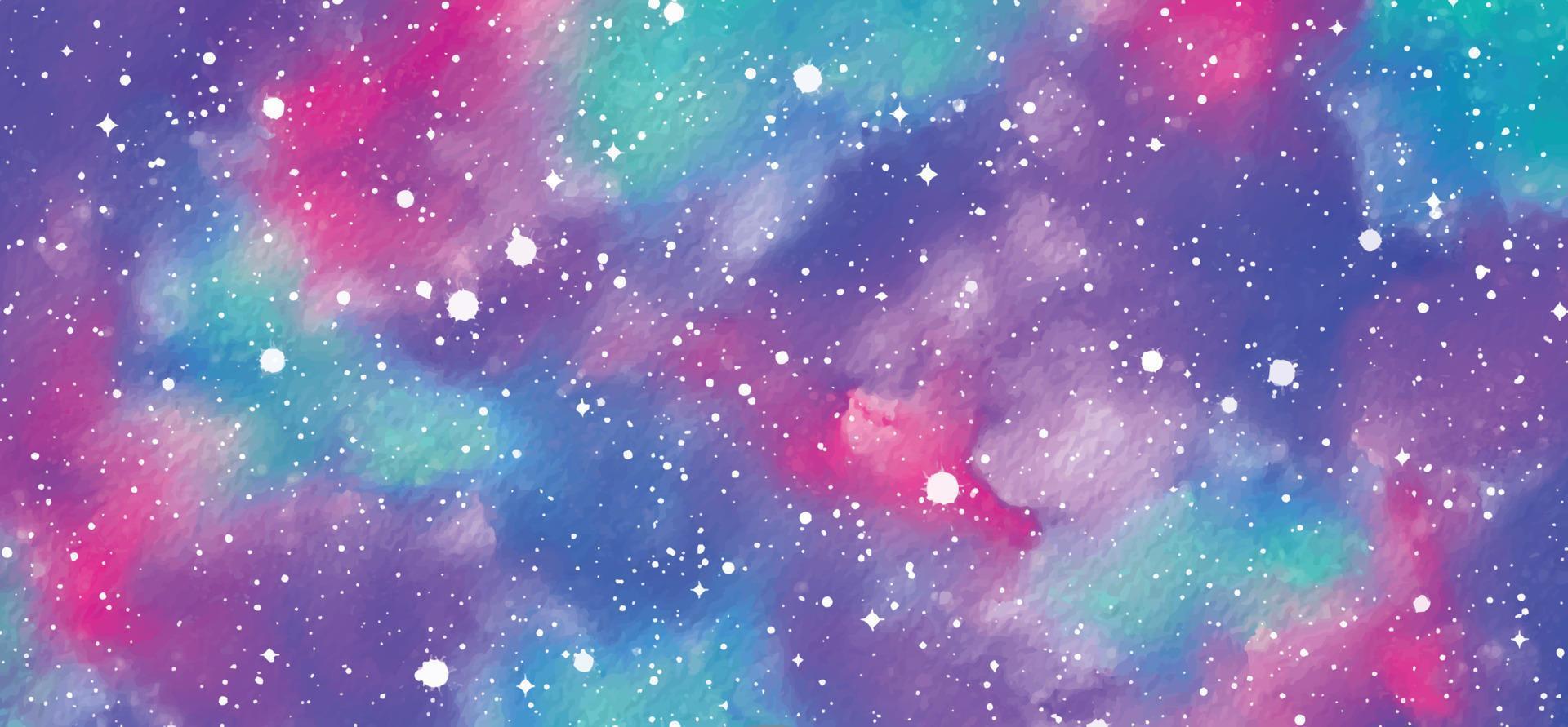 Watercolor galaxy background vector