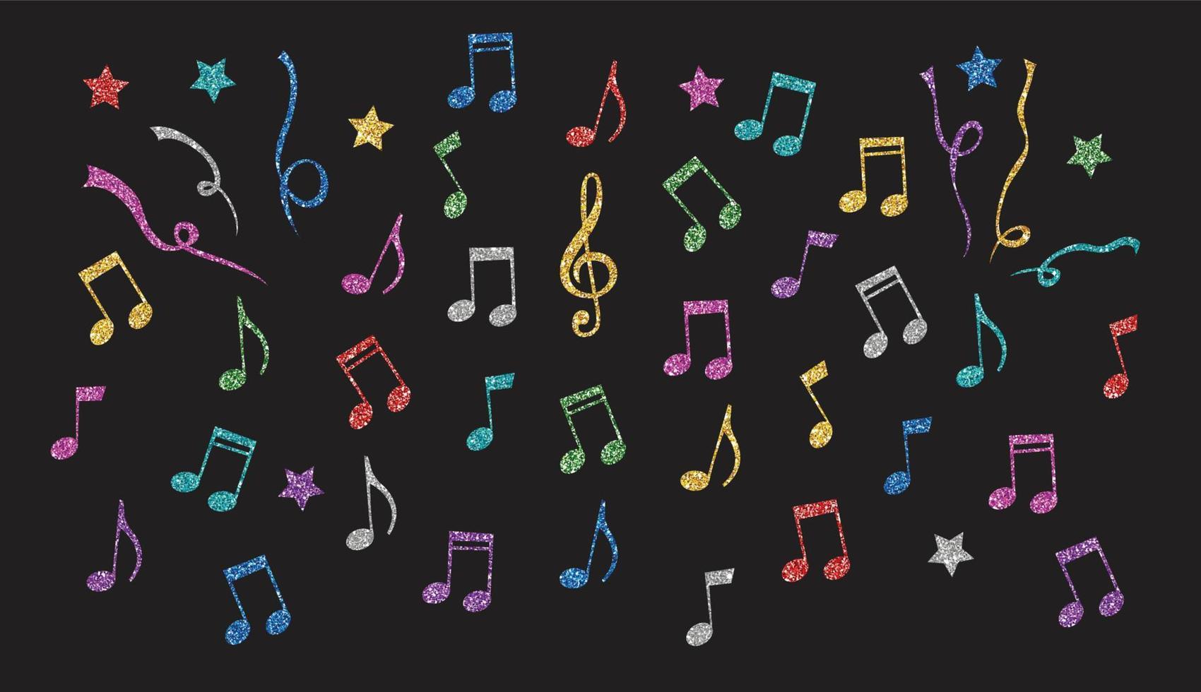 Set of glitter music tones vector