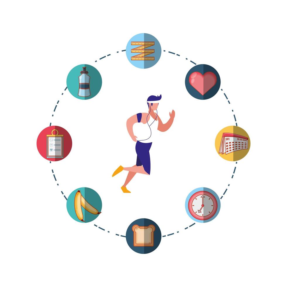 Man running vector design