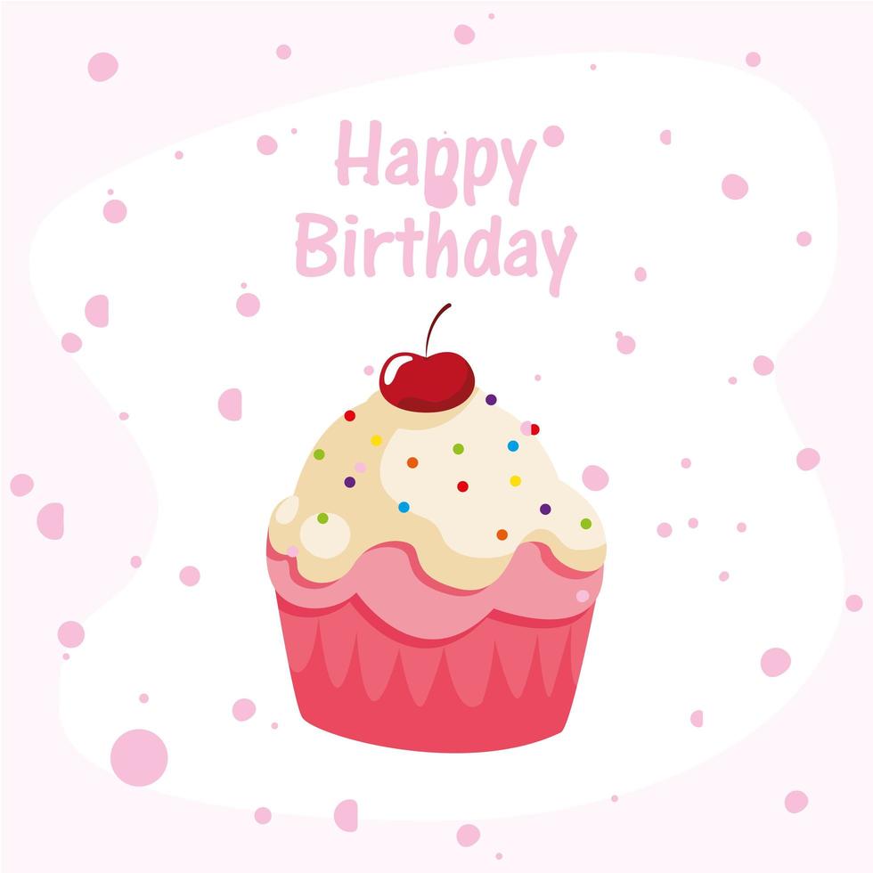 Happy birthday cupcake vector design