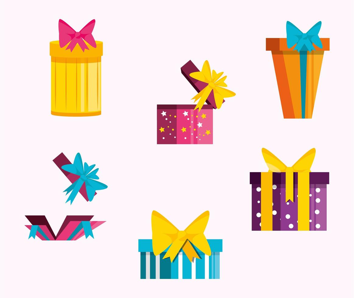 diseño de vector de regalos de feliz cumpleaños