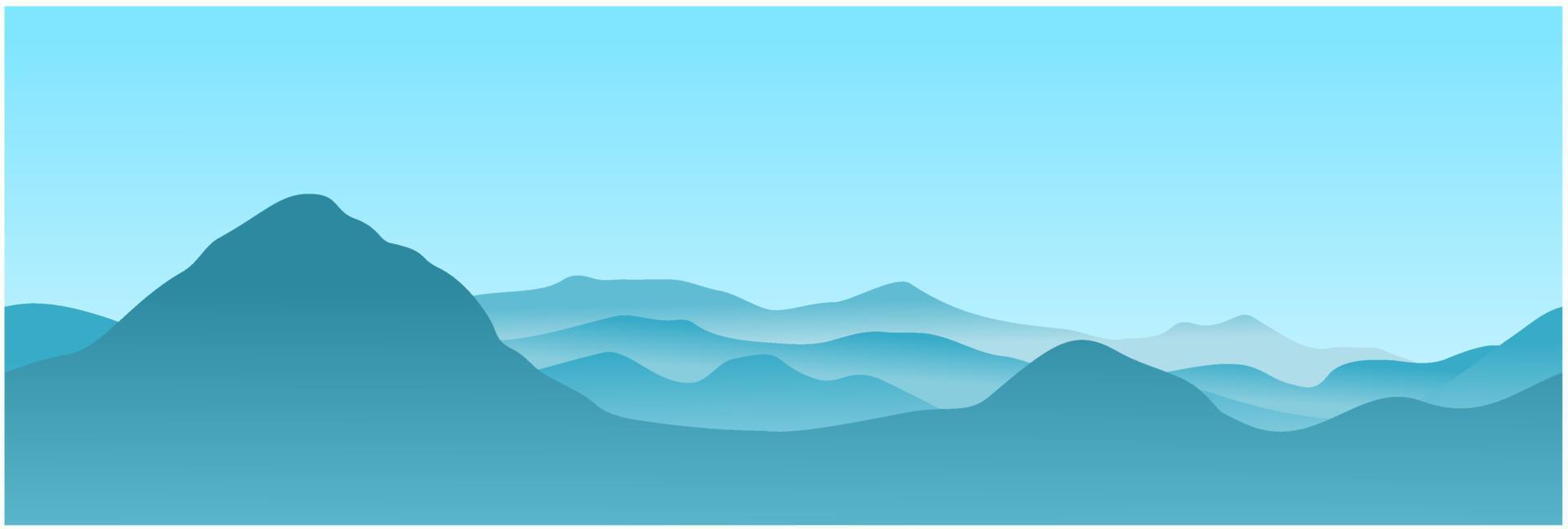 vector, azul, gris, montaña, crestas, paisaje vector