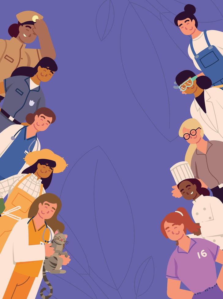 women workers in professions vector