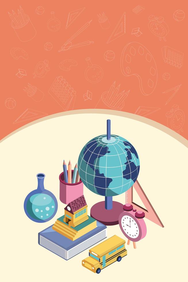 school education supplies vector