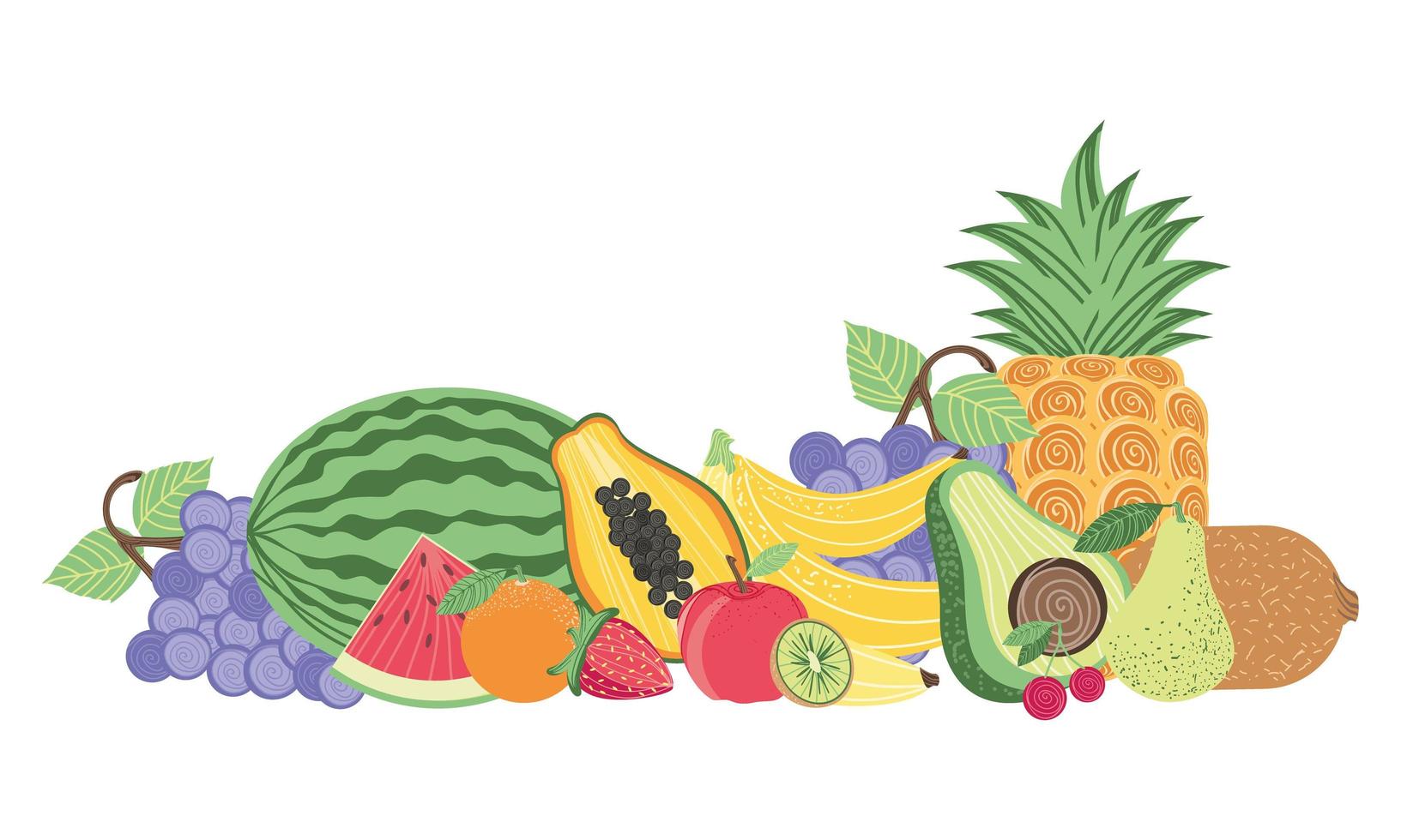 frutas y vegetales vector