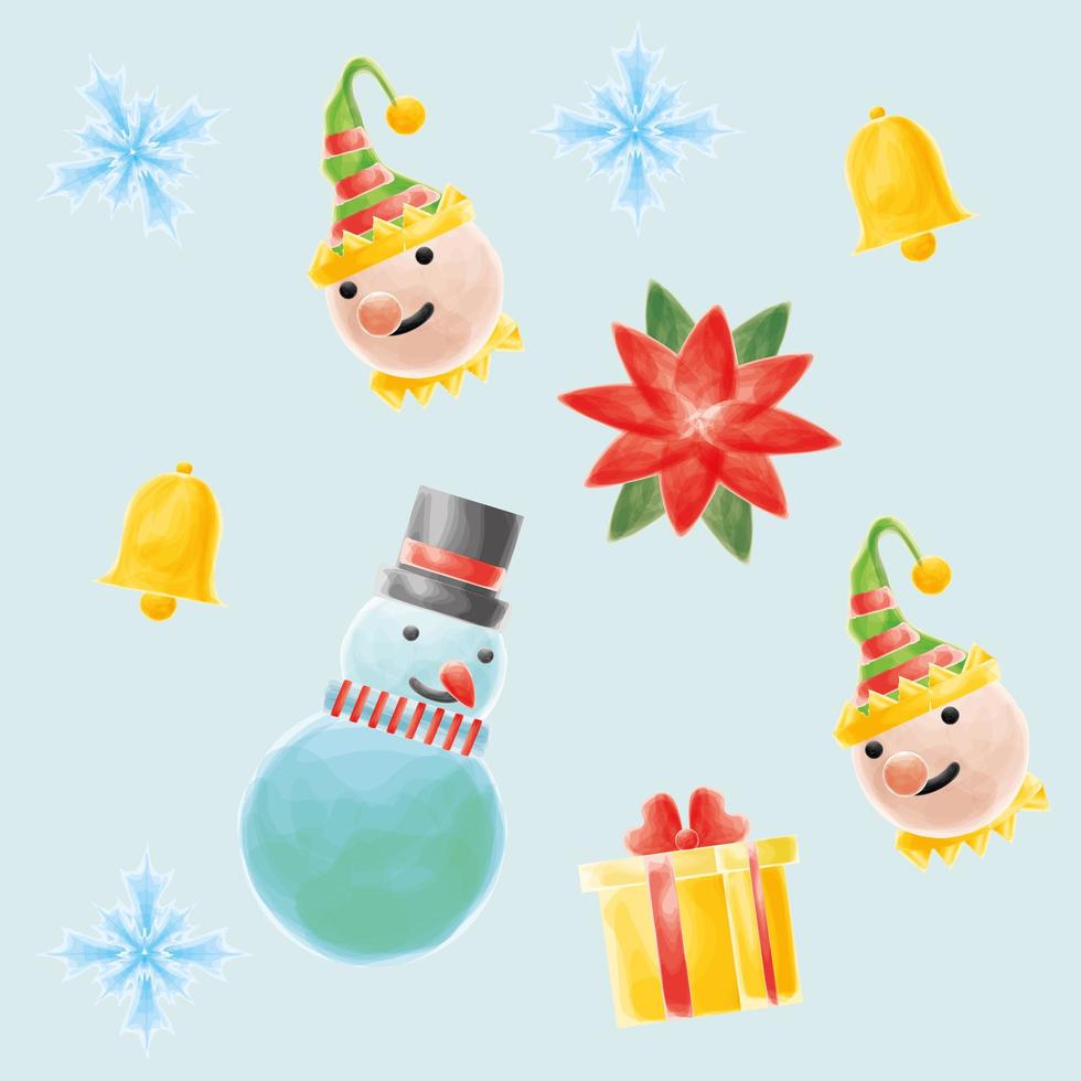 christmas celebration icons vector