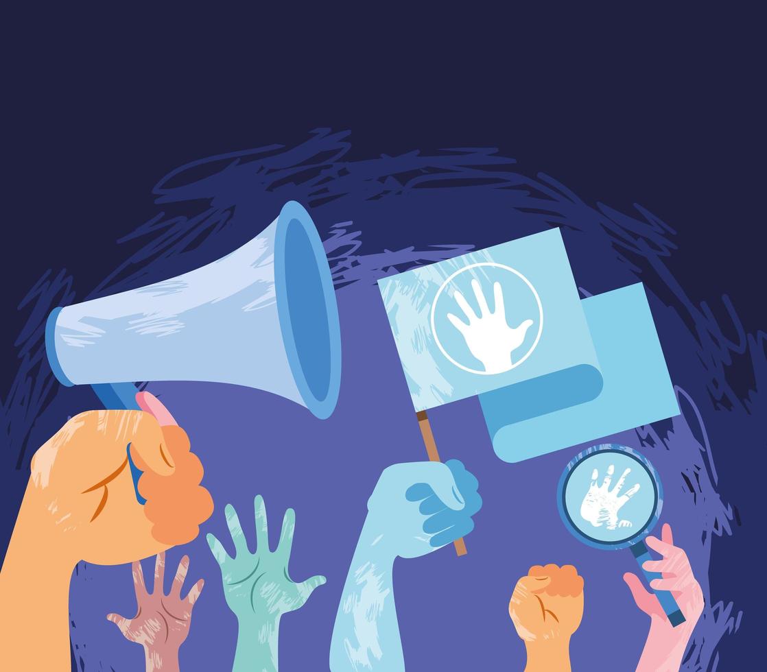 hands up human rights vector
