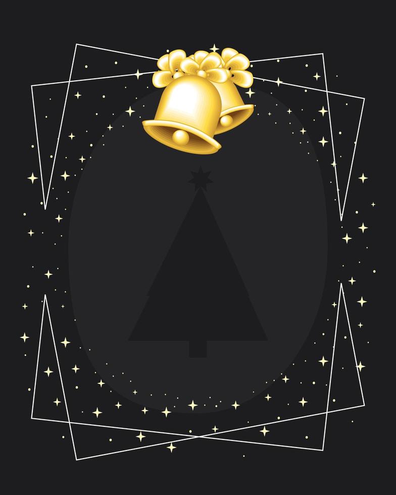 campanas doradas de navidad vector