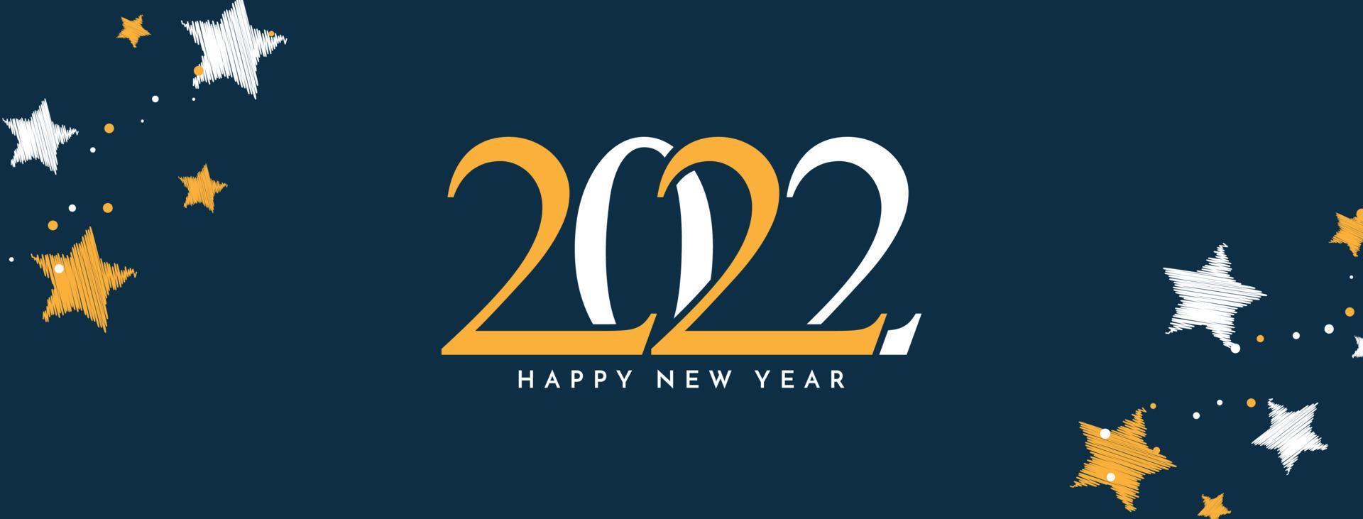 Happy new year 2022 simple stars banner design vector