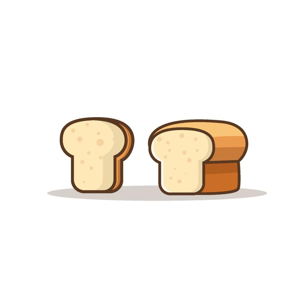 bread illustration with simple style, bread icon, sliced bread, bread vector, bread isolated design vector