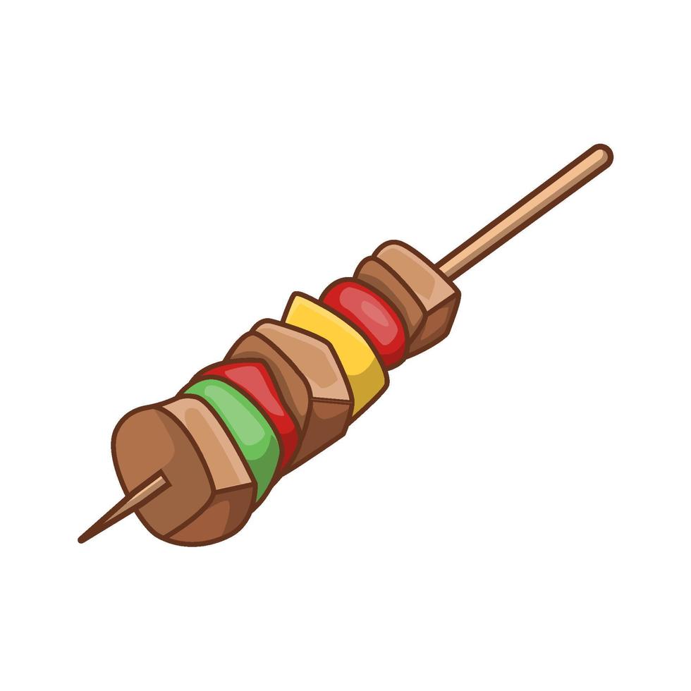 barbeques satay with meat and vegetables illustration, barbeques vector, barbeques isolated design on white background vector