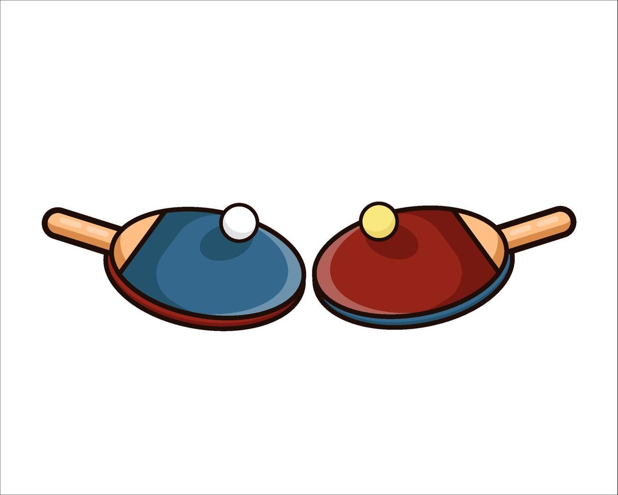 Ilustración de dos colores de tenis de mesa de raqueta, icono de tenis de mesa, vector de tenis, diseño aislado de tenis de raqueta sobre fondo blanco