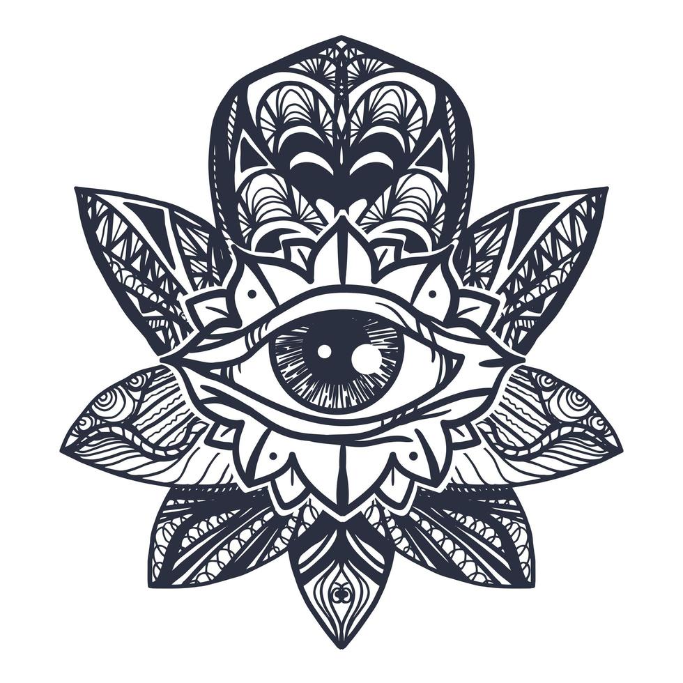 Eye on Lotus Tattoo vector