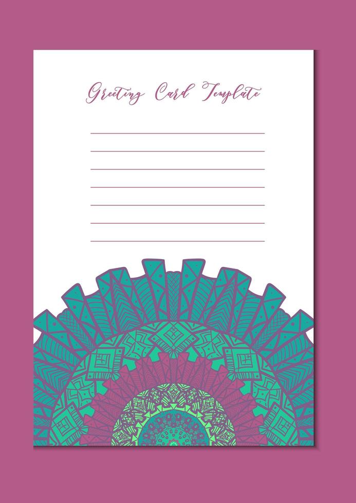 tarjeta de plantilla mandala oriental vector