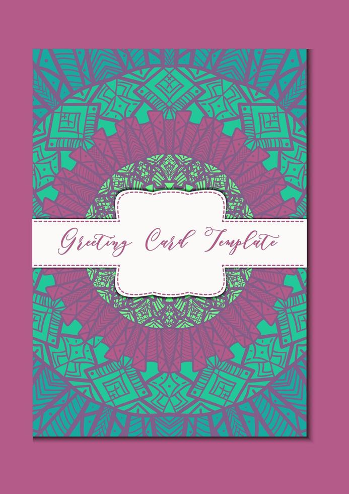 Mandala oriental template card vector