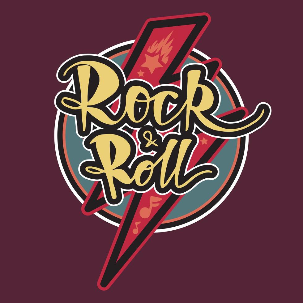 Rock and Roll Lettering vector