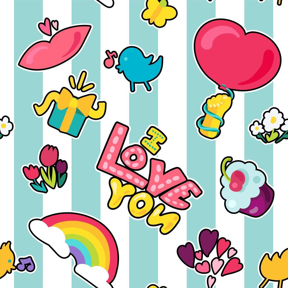 Vector Romantic Love Seamless Pattern