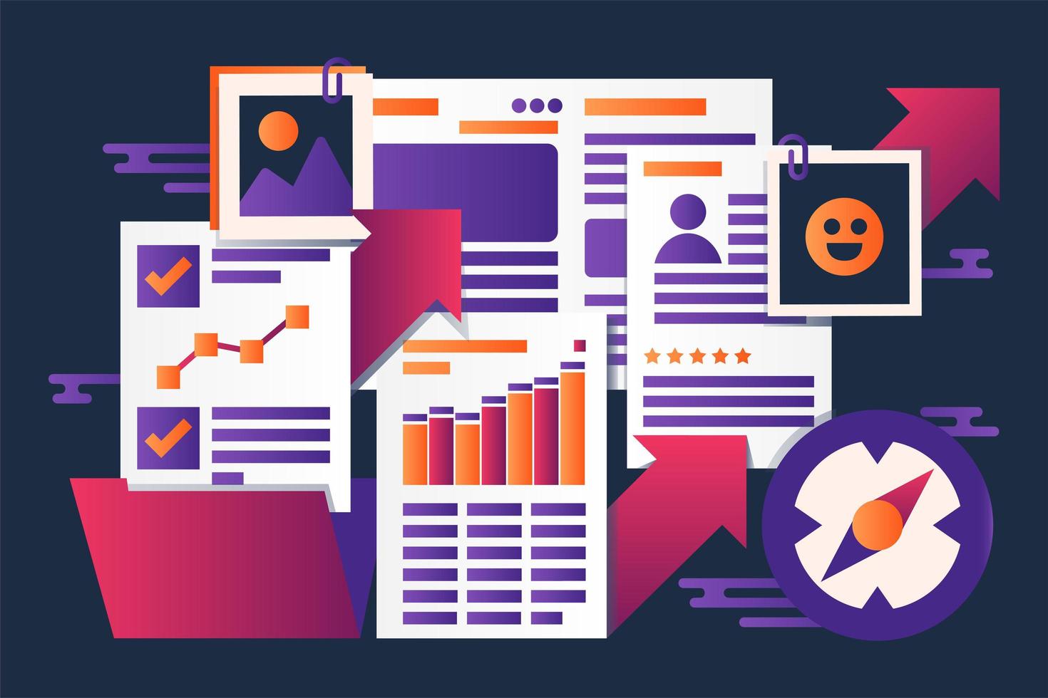 Personnel portfolio abstract vector illustration