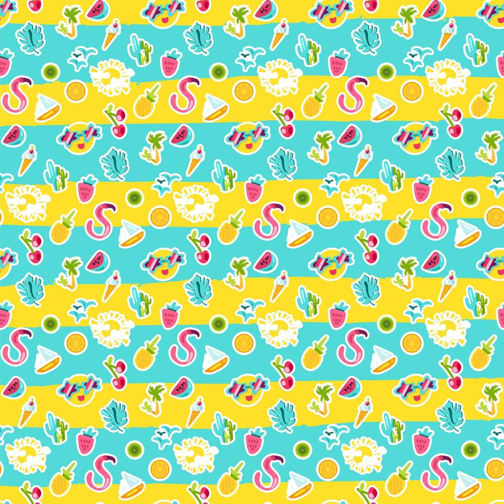 Vector Tropical Summer Seamless Pattern