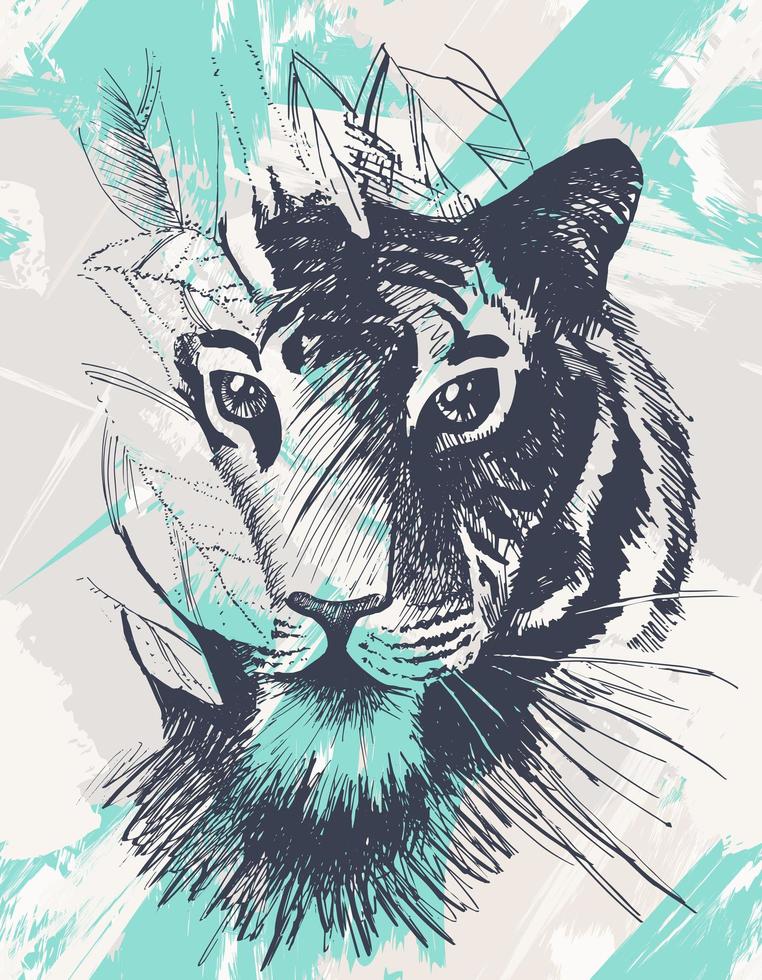 tigre salvaje grunge vector