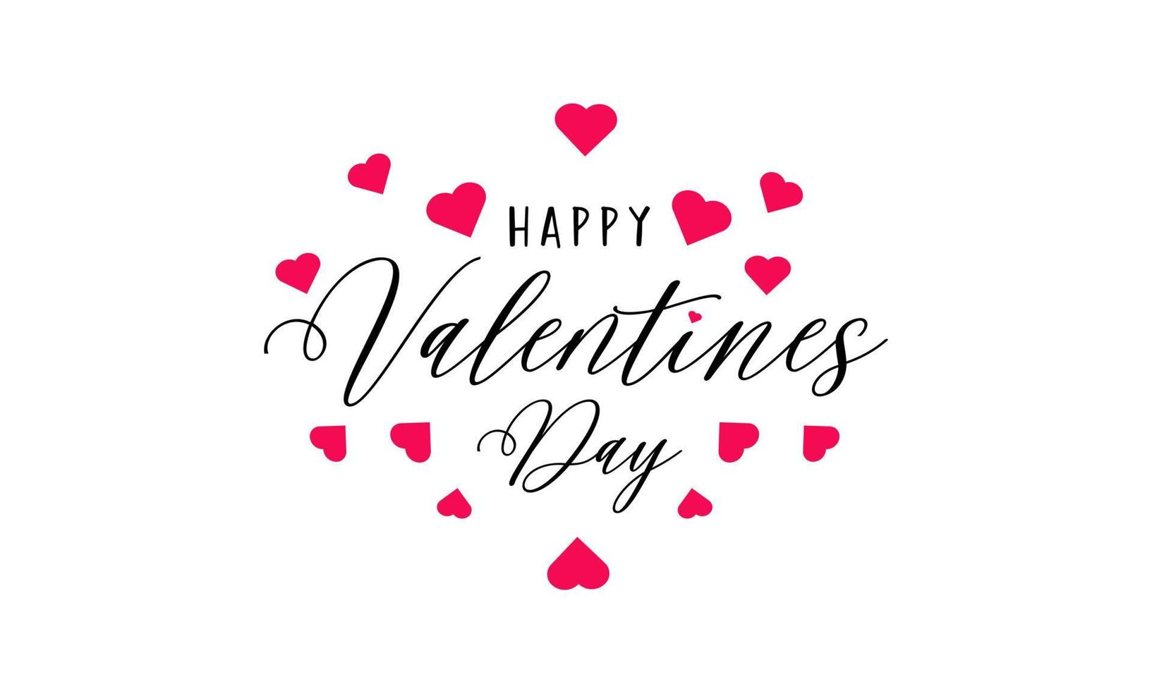 Happy valentines day typography card, valentines poster, greeting card valentines day isolated on white background vector