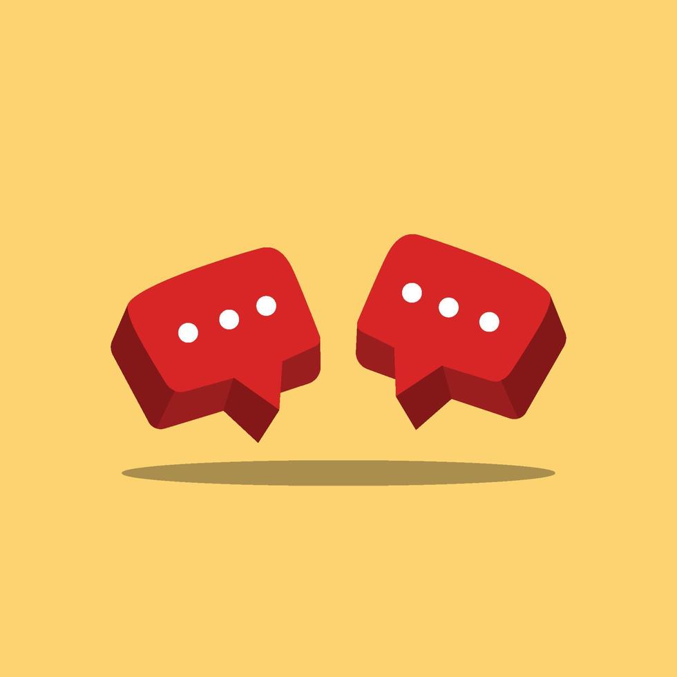 chatting icons 3d isolated on yellow background vector