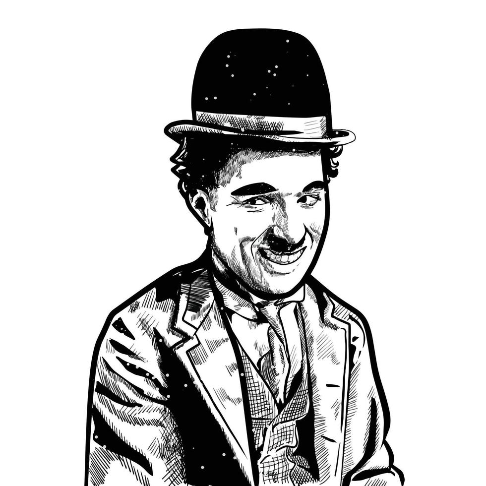 Surakarta, Indonesia, December 3 2021, Charly Capline potrait illustration on white background vector