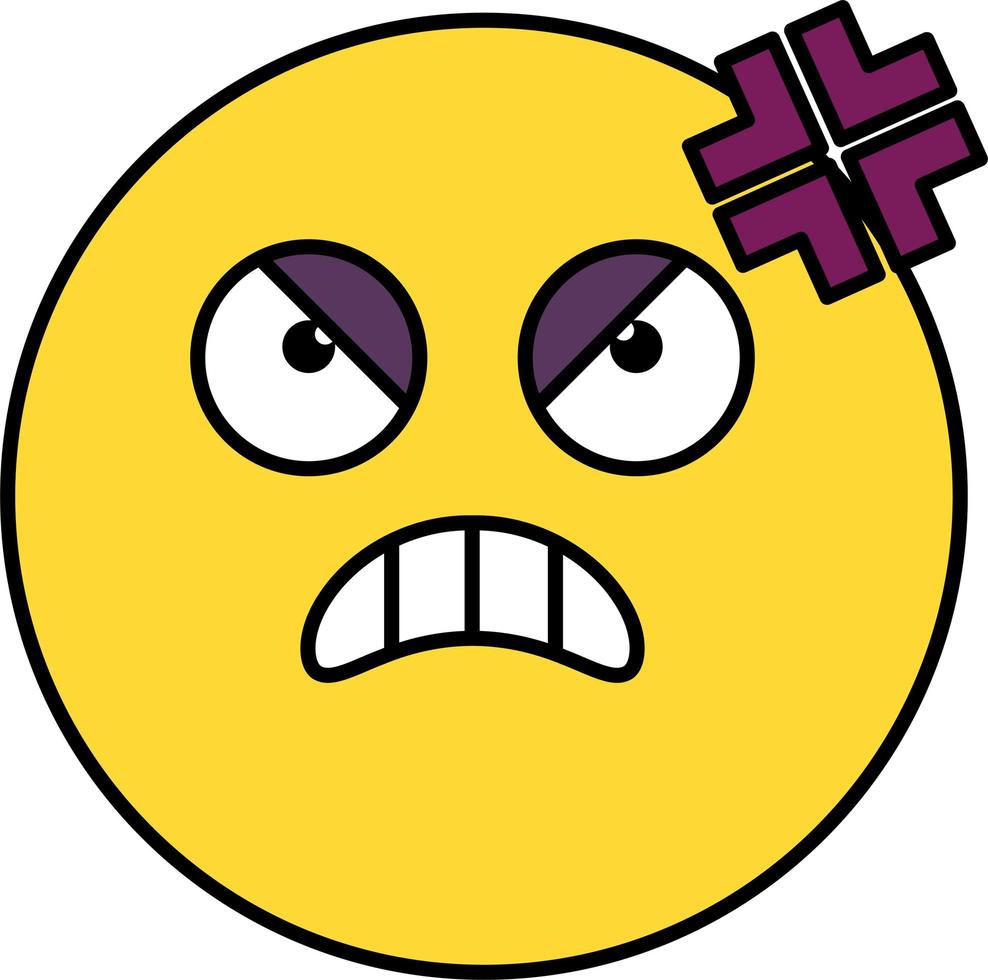 Angry, annoyed emoji illustration vector