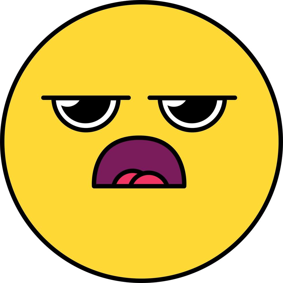 Grumpy, frown emoji illustration vector