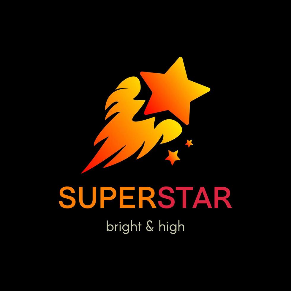 Flying star simple vector logo concept