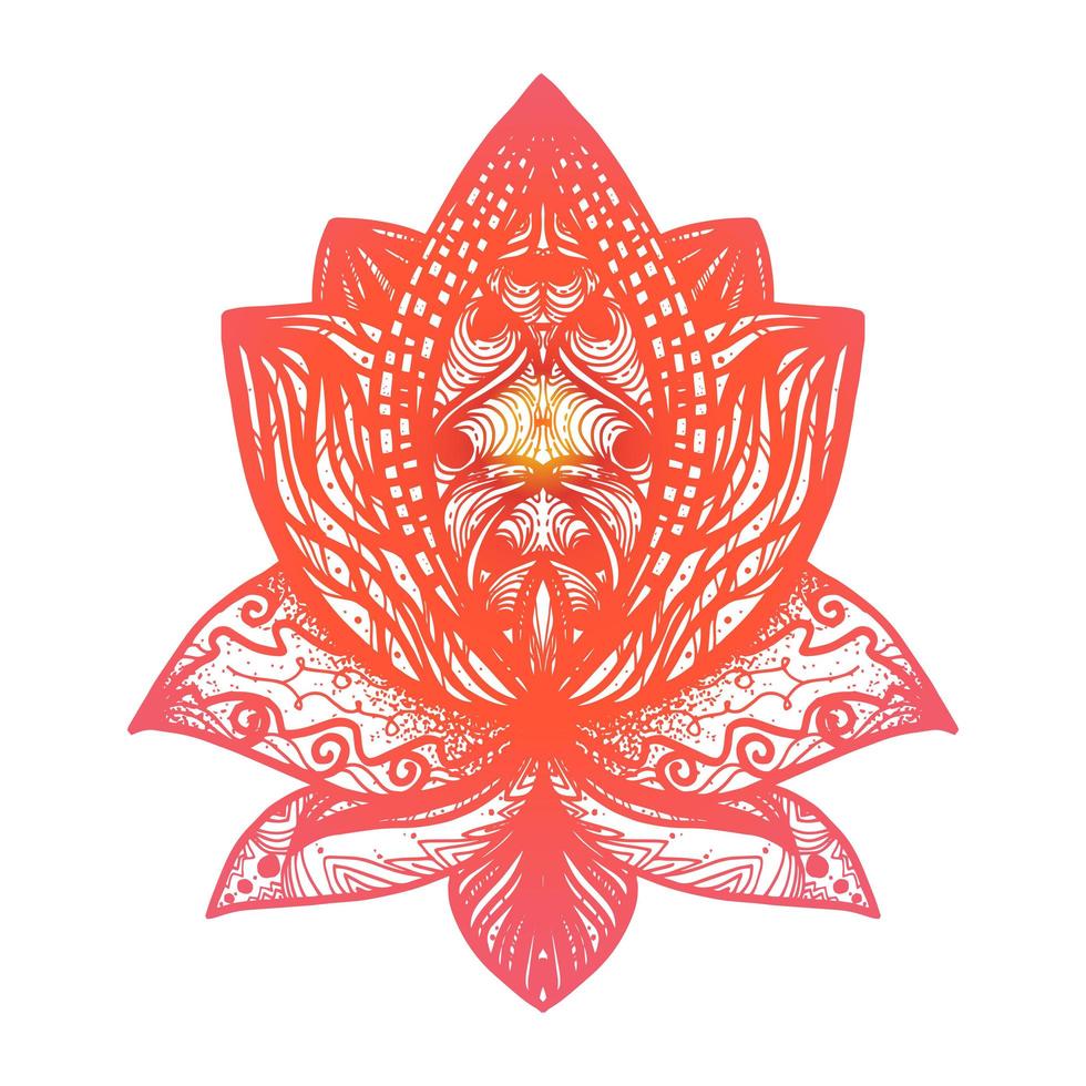 tatuaje de flor de loto vector